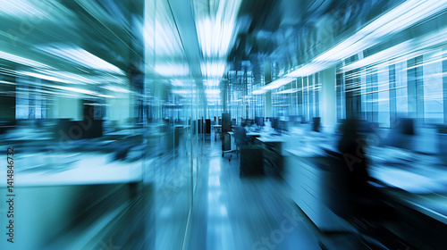 Abstract blurred office interior room. blurry working space with defocused effect. use for background or backdrop in business concept