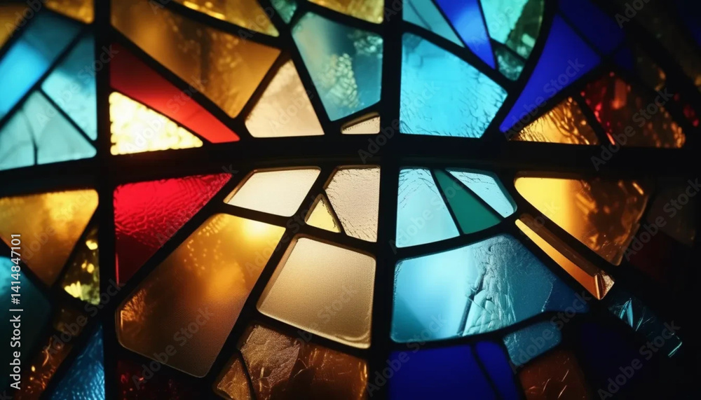 Colorful stained glass as a background.