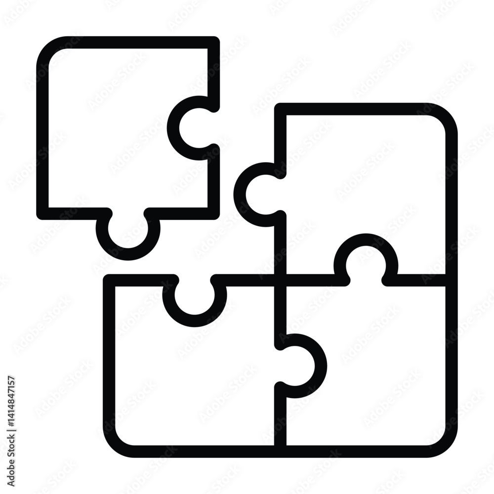 Simple Puzzle outline icon. The icon can be used for websites, print templates, presentation templates, illustrations, etc Simple Puzzle outline icon. The icon can be used for websites, print templates, presentation templates, illustrations, etc
