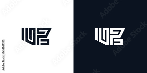 Minimal creative initial letters UP logo