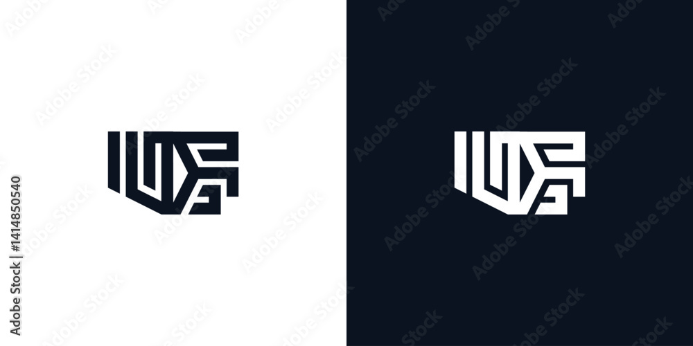 Minimal creative initial letters UF logo Minimal creative initial letters UF logo
