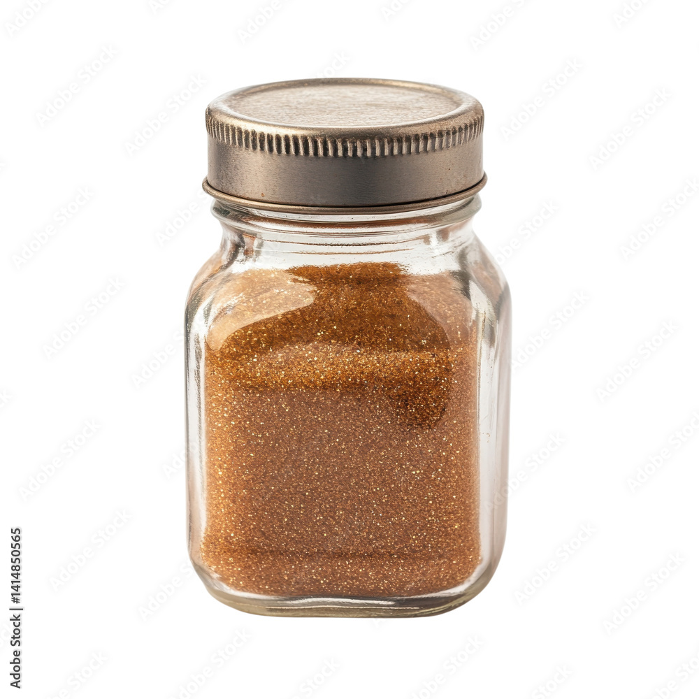 Spice jar close up shot on transparent background Spice jar close up shot on transparent background