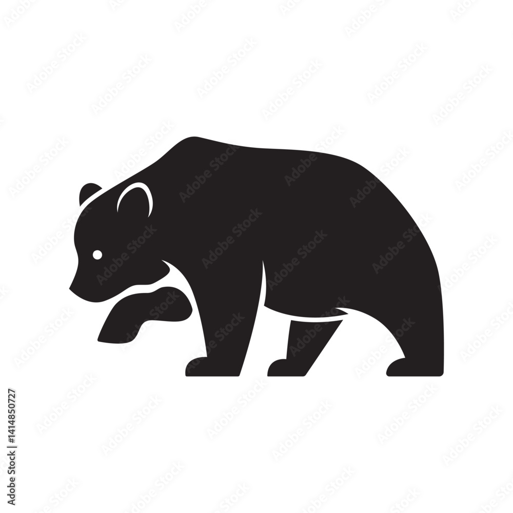 Obraz premium grizzly bear silhouette illustration vector design
