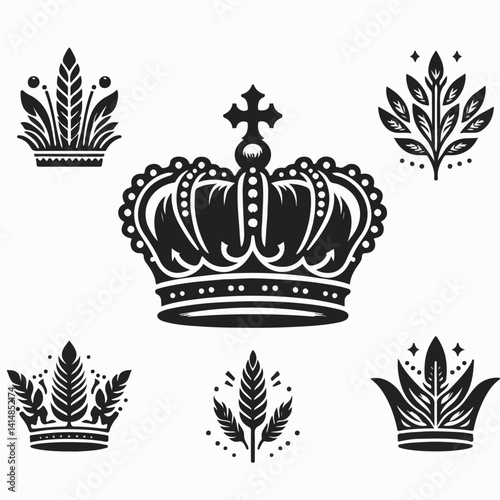 set of crowns vector