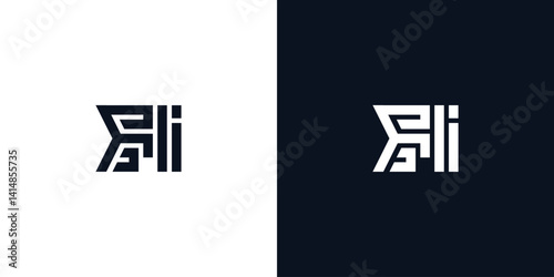 Minimal creative initial letters FI logo.