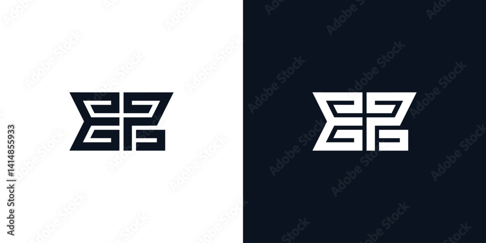 Obraz premium Minimal creative initial letters EP logo.
