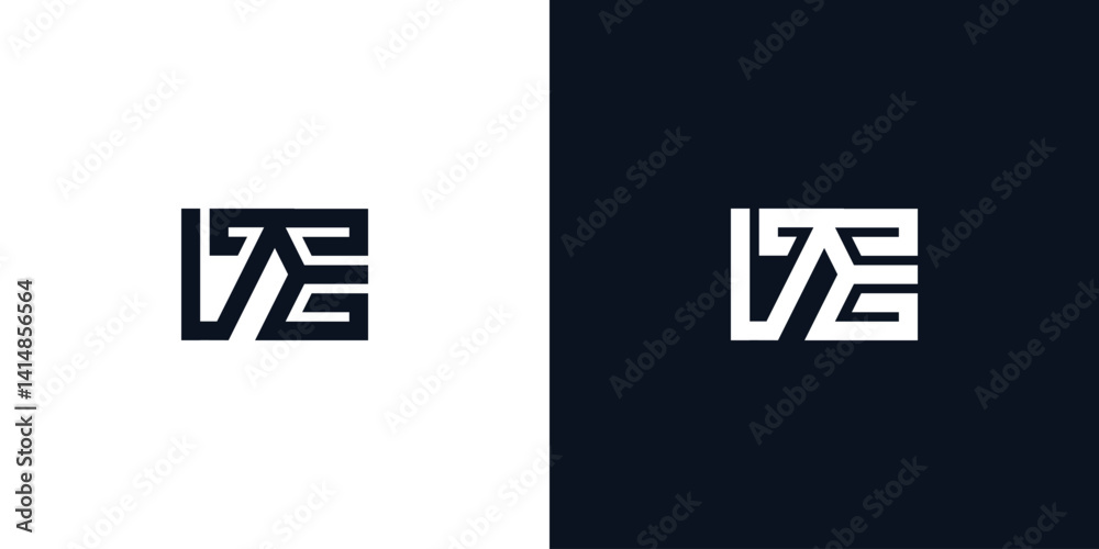 Obraz premium Minimal creative initial letters DE logo.