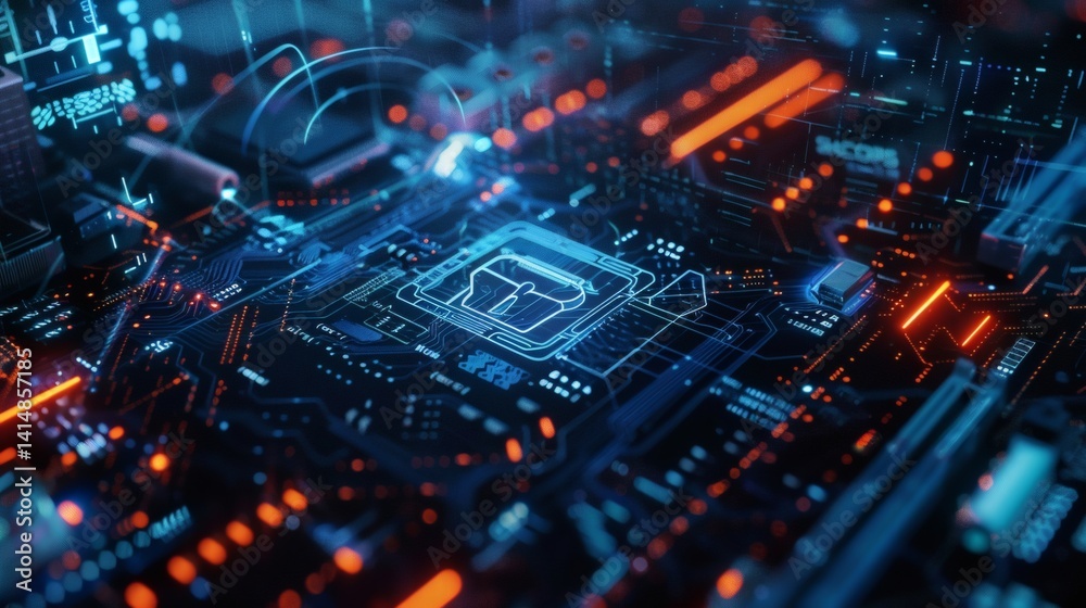 Advanced Microchip Motherboard: Detailed Circuitry and Complex Connections for Secure Network Solutions and Technology Integration Advanced Microchip Motherboard: Detailed Circuitry and Complex Connections for Secure Network Solutions and Technology Integration