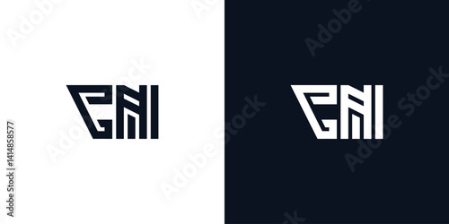 Minimal creative initial letters CN logo.