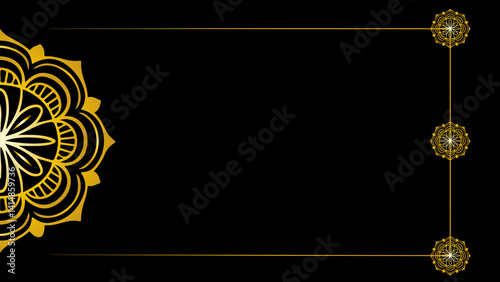 Mandala Symphony in black and gold color