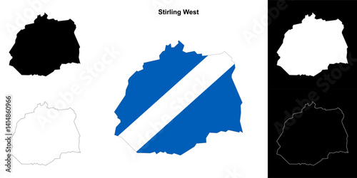 Stirling West blank outline map set