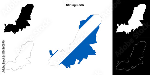 Stirling North blank outline map set