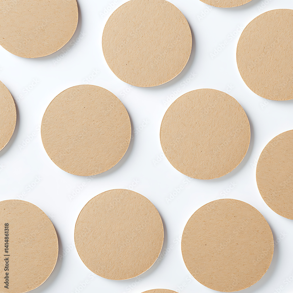 Fototapeta premium Creating unique craft projects with round cardboard discs at home diy inspiration in a creative environment