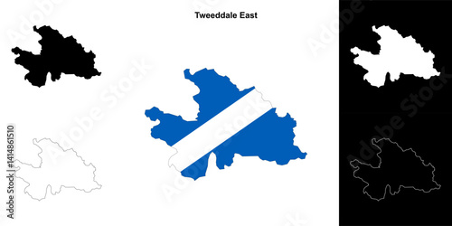 Tweeddale East blank outline map set