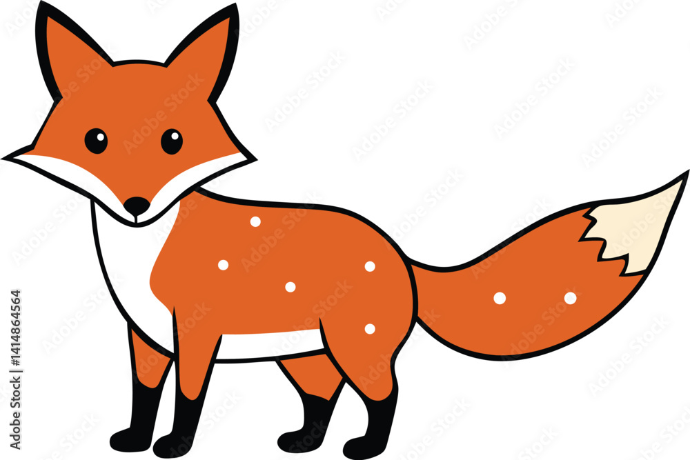 Obraz premium fox cartoon isolated on white