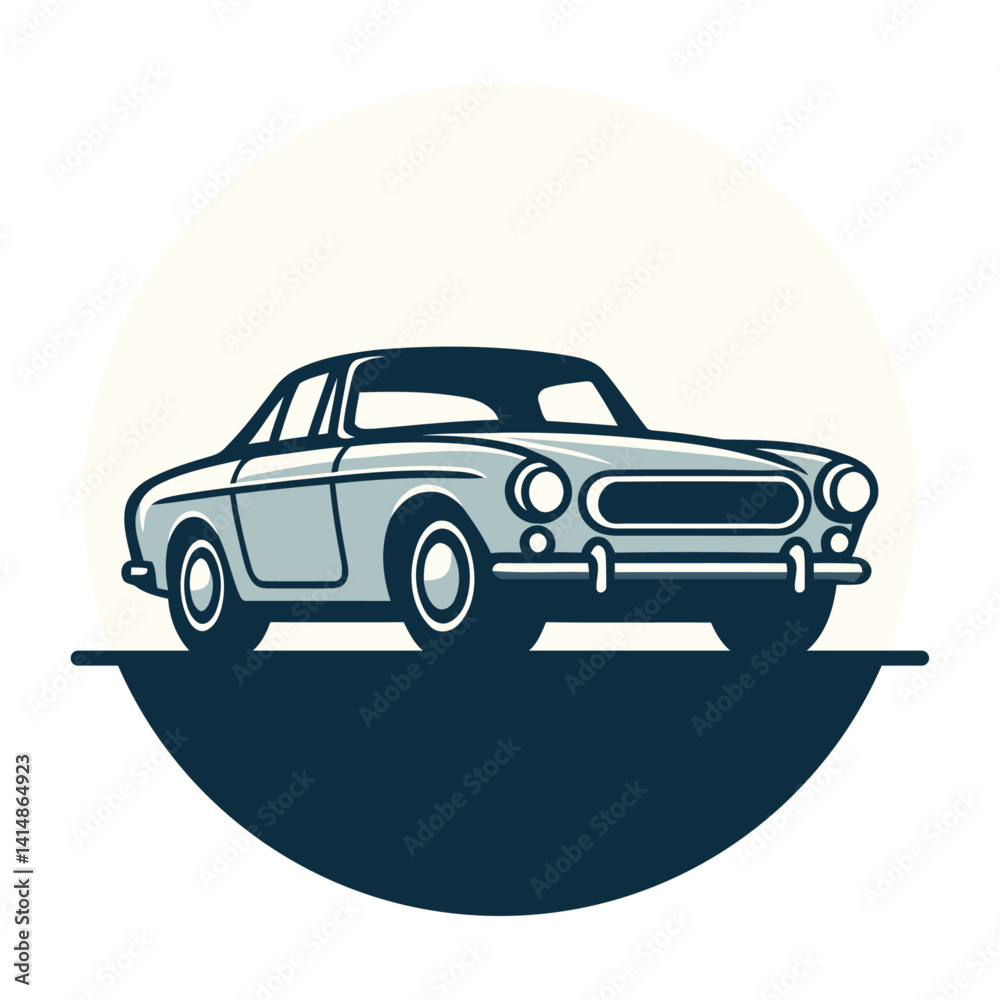 Obraz premium Vintage sports car vector and illustration with classic design.