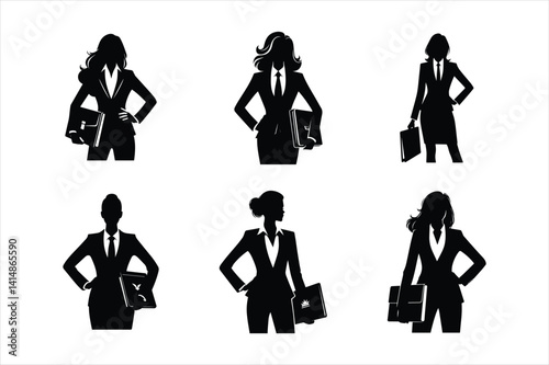 Elegant Silhouette of Corporate Woman for Branding
