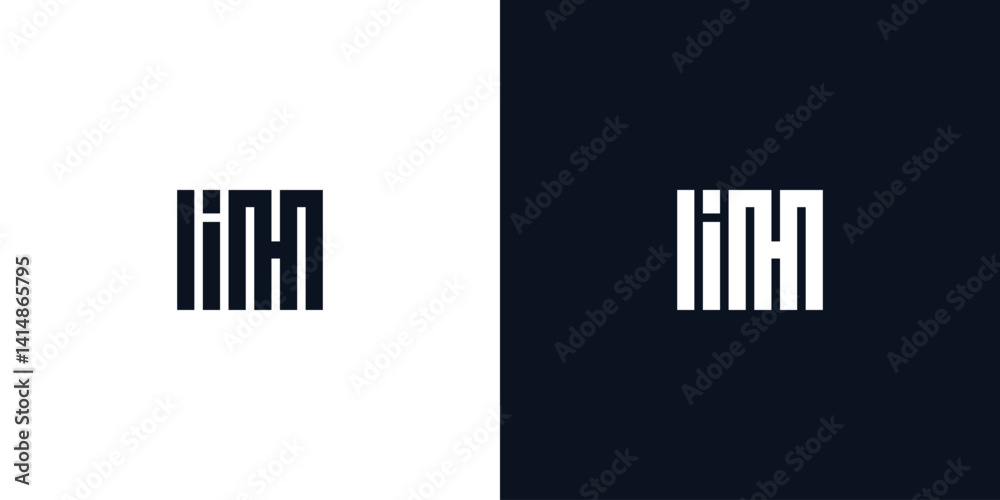 Obraz premium Minimal creative initial letters IH logo.