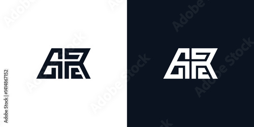 Minimal creative initial letters AR logo.