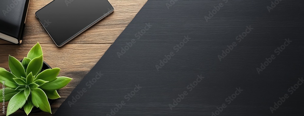 Modern curved wooden desk features a laptop and black office chair in a minimalist workspace, highlighting streamlined design.