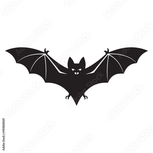 Bat Silhouette Vector Illustration of a Flying Bat