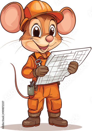 cartoon mouse with a stick