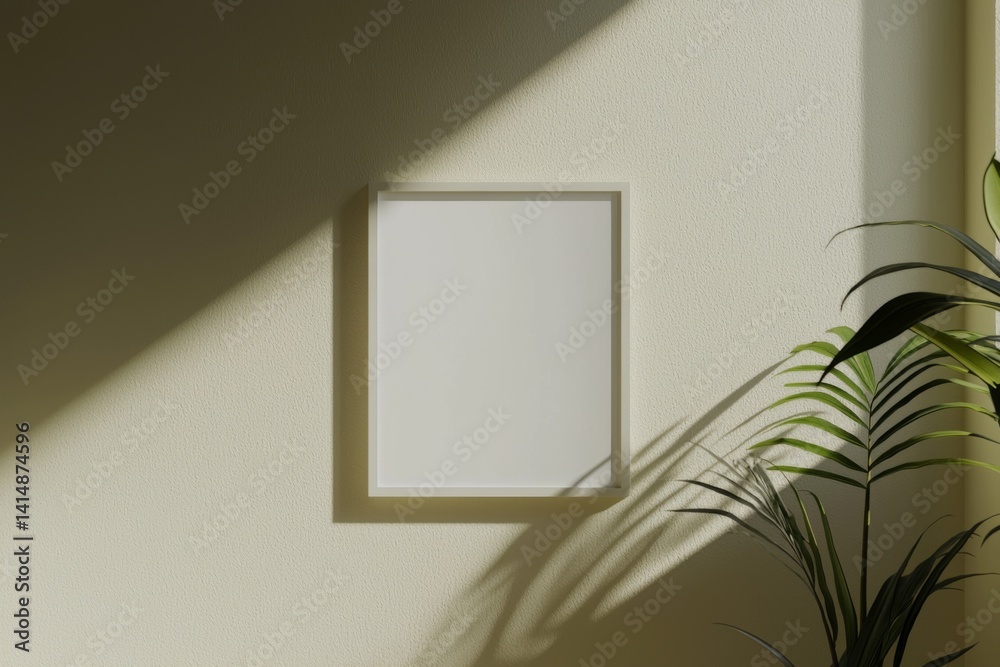 Minimalist Poster Frame Mockup in Aesthetic Interior with Sunlight