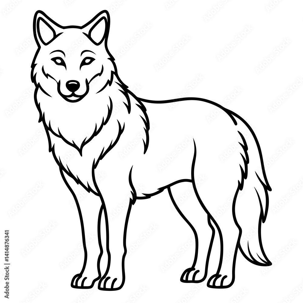 Obraz premium Geometric Wolf Line Drawing