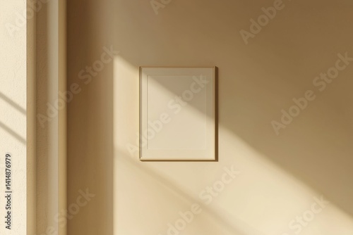 Obraz na płótnie Minimalist Poster Frame Mockup in Aesthetic Interior with Sunlight w salonie