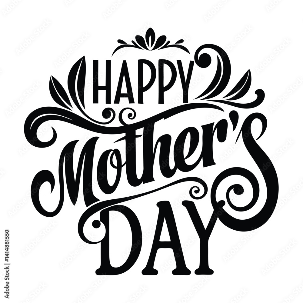 Obraz premium Happy Mother's Day Typography Design.