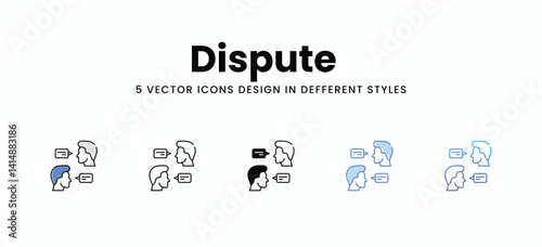 Dispute   Vector icons set stock illustration