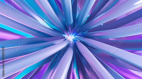 An abstract digital artwork featuring elongated, cylindrical shapes arranged in a twisting circular pattern. 3d
