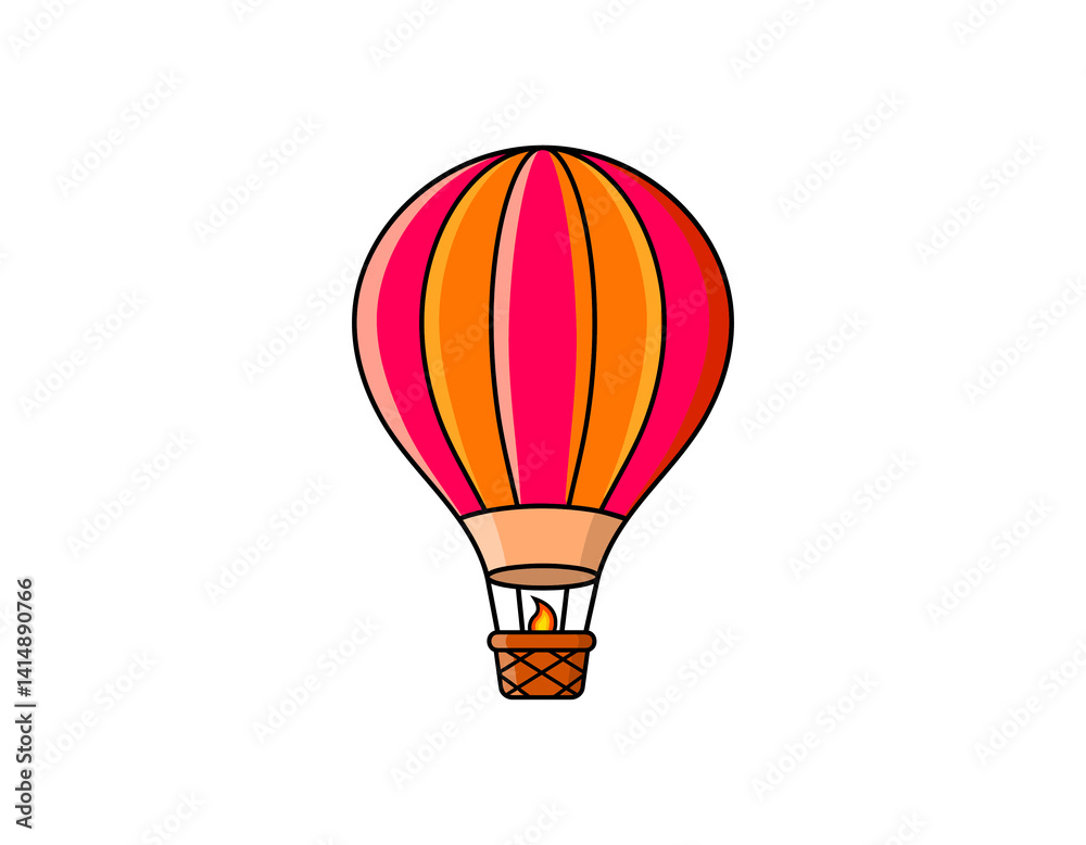 Fototapeta premiumThe image depicts a hot air balloon floating gracefully in the sky. It represents a form of transport often associated with leisure and adventure. The scene captures the essence of ballooning, showc