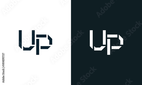 Creative minimal abstract letter UP logo.