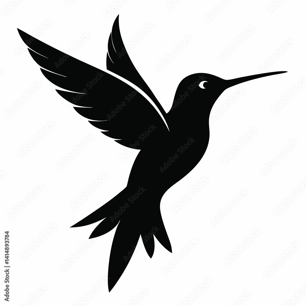 Fototapeta premium Graceful Hummingbird Silhouette Design