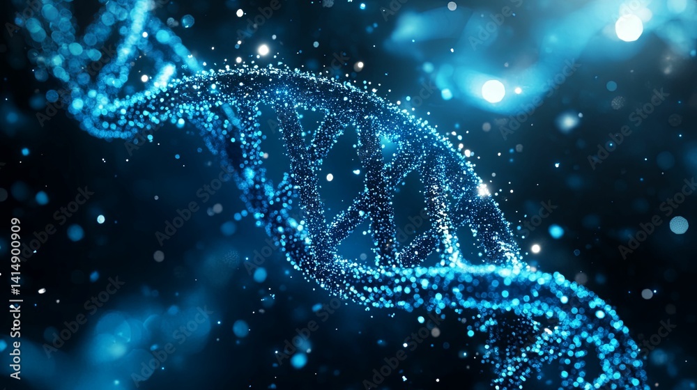 Double helix dna structure in a dark blue space. Double helix dna structure in a dark blue space.