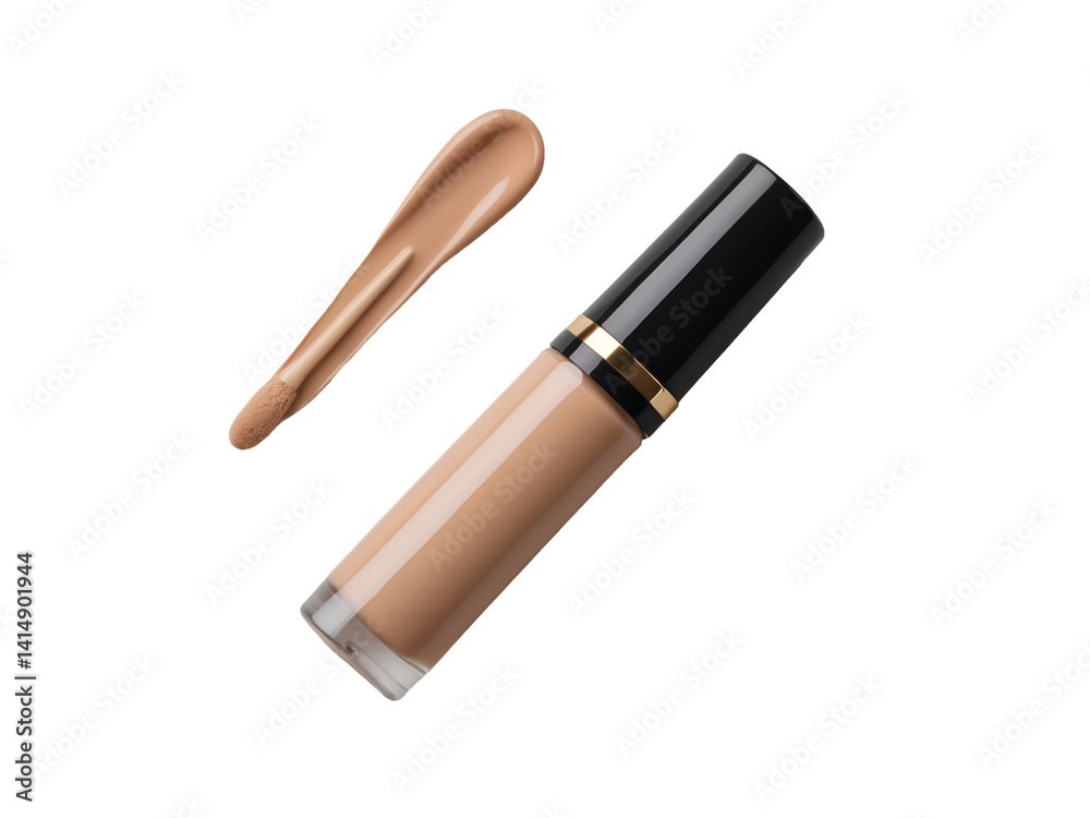 Elegant concealer tube and applicator showcasing smooth texture and packaging design for beauty and cosmetic product presentation, highlighting its attributes