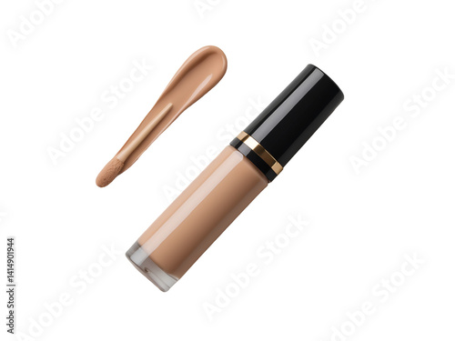 Obraz na płótnie Elegant concealer tube and applicator showcasing smooth texture and packaging design for beauty and cosmetic product presentation, highlighting its attributes w salonie