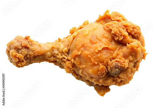 A leg piece of chicken fry on white background 