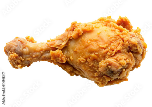 fried chicken leg on white background 