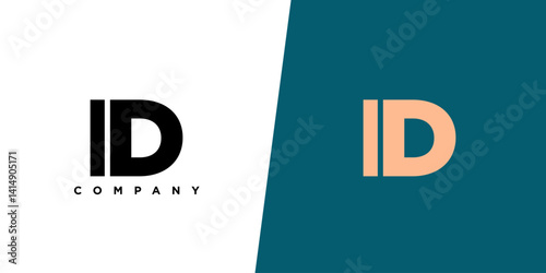 Letter I and D, ID logo design template. Minimal monogram initial based logotype.