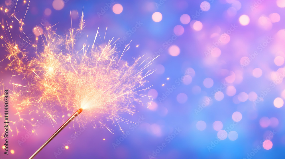 Obraz premium Sparkling firework against a bokeh background