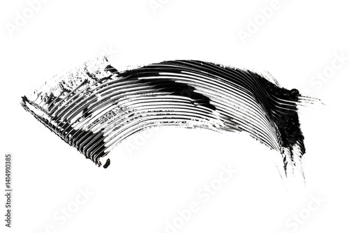 Black mascara brush strokes isolated on white.