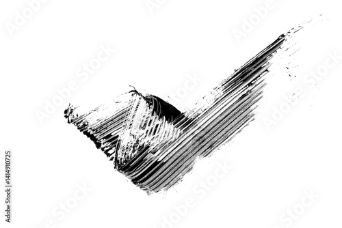Black mascara brush strokes isolated on white.