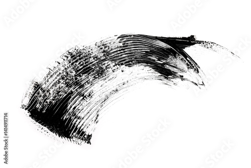 Black mascara brush strokes isolated on white.