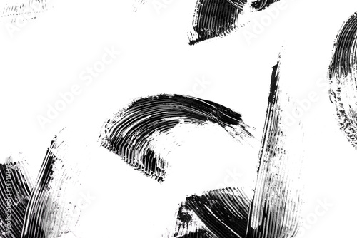 Black mascara brush strokes isolated on white.