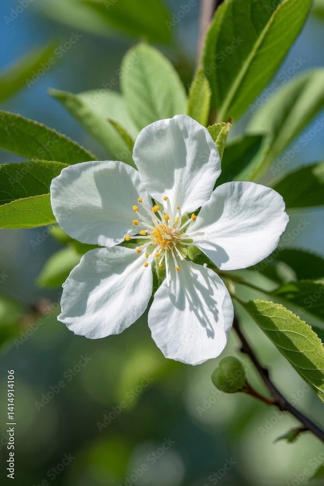 there is a white flower that is growing on a tree there is a white flower that is growing on a tree