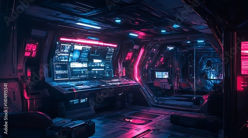 A radiant elevator pierces the sky, linking a planet to its orbital ring amid futuristic lights and celestial cosmic splendor.

