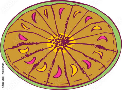 Eastern Sweets Traditional Desserts Illustration