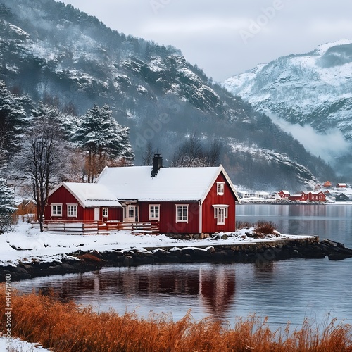 Norwegian Tradition: Red Houses Standing Proud in the Heart of Scandinavian Beauty, red house in norway